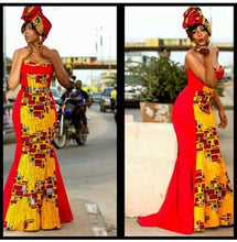 Load image into Gallery viewer, African Print Long Mermaid Dress