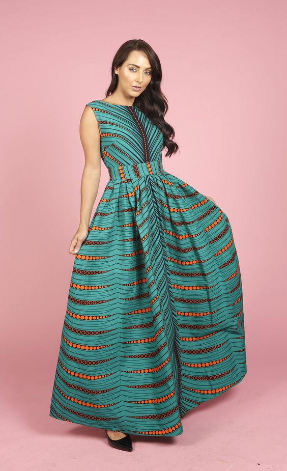 Teal African Maxi Dress 14 Teal African Maxi Dress 14