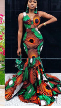 Load image into Gallery viewer, Elegant Ankara Mermaid Gown