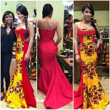 Load image into Gallery viewer, African Print Long Mermaid Dress