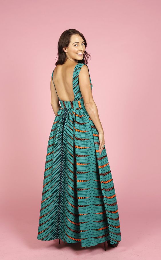 Teal African Maxi Dress 14 Teal African Maxi Dress 14