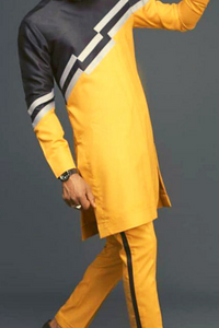 Yellow and Black African Dashiki Clothing for Men | Wedding Guest Suit