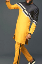 Load image into Gallery viewer, Yellow and Black African Dashiki Clothing for Men | Wedding Guest Suit