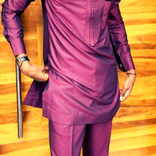 Load image into Gallery viewer, Dashiki Clothing for Men| Mauve Men's African Caftan| Wedding Guest Suit| Prom African Wear| African Groom| Ankara Attire| Gift For Him