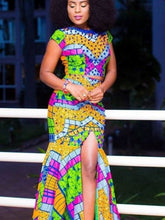 Load image into Gallery viewer, African Women's Clothing| Ankara Women Clothing| Prom Gown| Wedding Guest Clothing| African Party Dress| Dashiki Wear| Black Stars Handmade