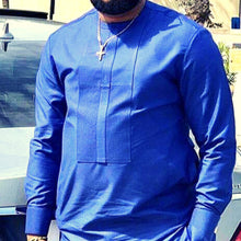 Load image into Gallery viewer, Royal Blue African Suit for Men| Dashiki Clothing for Men| Wedding Guest Suit| Prom African Wear| African Groom| Ankara Attire| Gift For Him