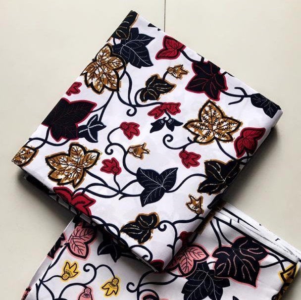 Six Yards African Fabric| White Floral Wax Print| Ankara Print| Africa –  Splendor Of Africa