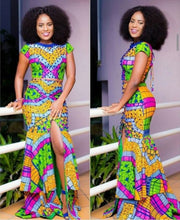 Load image into Gallery viewer, African Women's Clothing| Ankara Women Clothing| Prom Gown| Wedding Guest Clothing| African Party Dress| Dashiki Wear| Black Stars Handmade
