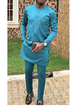 Load image into Gallery viewer, Green African Dashiki Clothing for Men | Senators Clothing