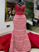 Load image into Gallery viewer, RESERVED FOR MARCEL. Embellished African Kente Wedding Gown (2)