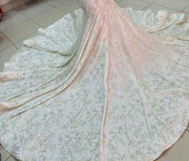 RESERVED FOR MARCEL. Elegant Ivory Laced Mermaid Gown for Wedding