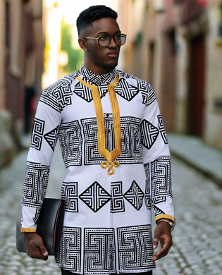 Mens African Print Tops and Dress Shirts Splendor Of Africa