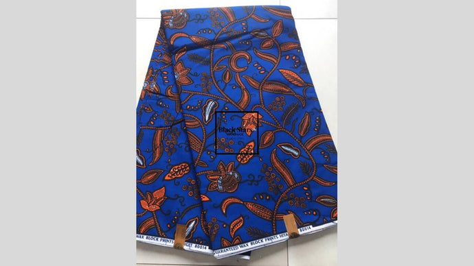 Fabric By 6 Yards| Ankara Fabric| African Print Fabric| Dashiki Fabric| Kitenge| Ghana Fabric| Wholesale| Royal Blue Fabric| Craft Supplies