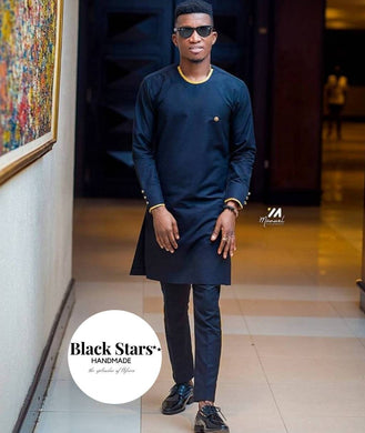 African Clothing| Men's African Clothing| Prom African Wear | African Groom Suit| Wedding Guest Attire| Dashiki|Ankara|Dark Teal |Blue Black