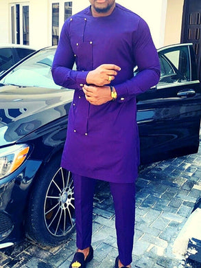 Dashiki Clothing for Men| Blue Men's African Caftan| Wedding Guest Suit| Prom African Wear| African Groom| Ankara Attire| Gift For Him