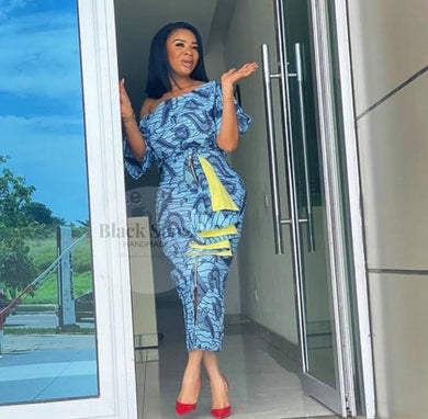 African Clothing| Women's African Wear| Ankara Lace Short Gown| African Wedding Dress| Wedding Guest Outfit| Party Wear| Dashiki