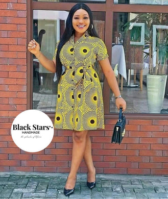 Women's Clothing| Women's Button Down Dress| Ankara Short Gown| Prom African Wrap Dress| Wedding Guest Outfit| Party Wear| Dashiki