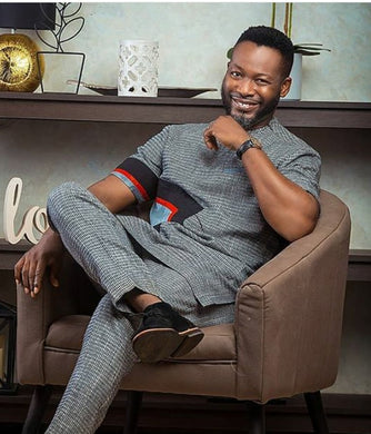 Gray Men African Dashiki Clothing for Prom, Weddings and Parties | Afro Dress Shirts and Pants | Senator's