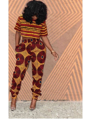 Womens African Clothing| Wedding Guest Attire| Ankara Crop Top and High Waist Pant|  Bridesmaid Outfit| Africa Wedding| Dashiki| Kitenge|