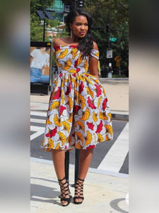 Womens Off Shoulder Minimalist African Short Dress