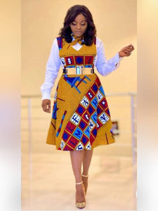 Elegant African Print Dress for Office and Formal Occasions