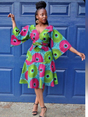 African Print Midi Dress