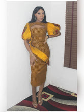 Load image into Gallery viewer, Womens African Clothing| Wedding Guest Attire| Ankara Pencil Dress| Bridesmaid Outfit| Ghana Wedding| Nigeria Engagement| Dashiki| Kitenge