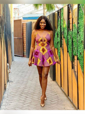Dashiki Mini Dress| Wedding Guest Attire| Ankara Short Dress| Bridesmaid Outfit| Africa Wedding| Dashiki| Kitenge| Kente| Blooms
