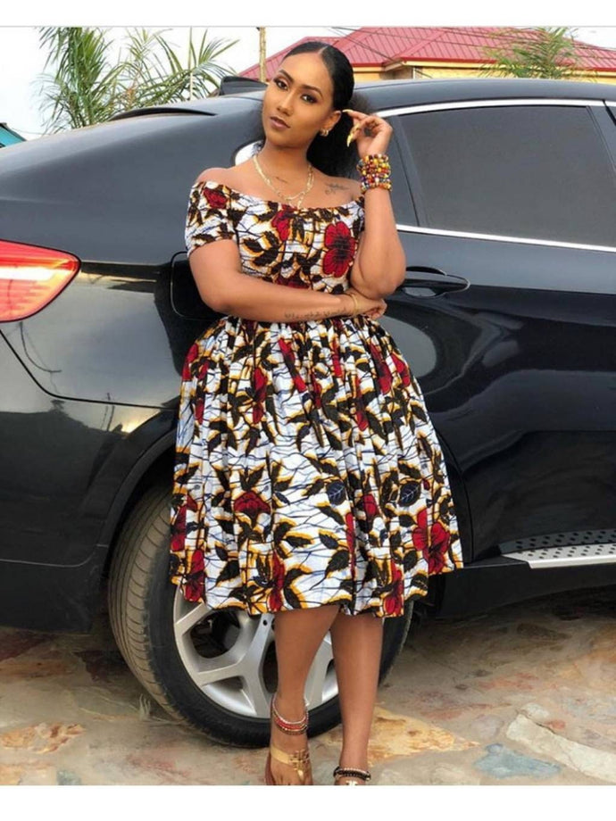 Womens African Clothing| Wedding Guest Attire| Prom| Ankara Short Dress| Bridesmaid Outfit| Africa Wedding| Dashiki| Kitenge| Kente
