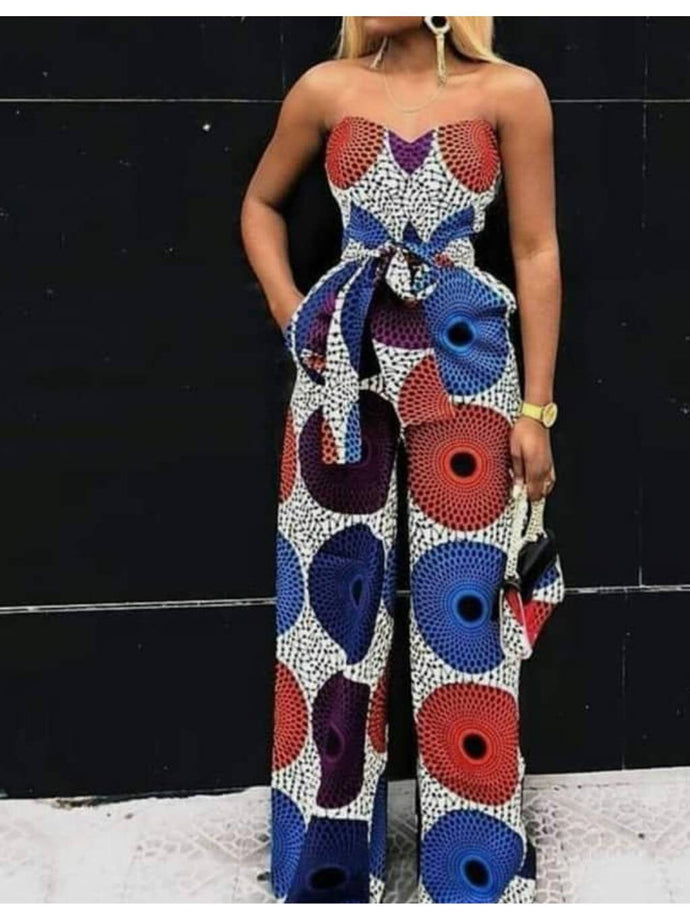 Womens African Clothing| Wedding Guest Attire| Prom Wear| Ankara Jumpsuit| Bridesmaid Outfit| Africa Wedding| Dashiki| Bolar Pant Jumpsuit