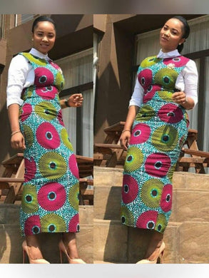 Formal Ankara Office Pencil Dress for Women