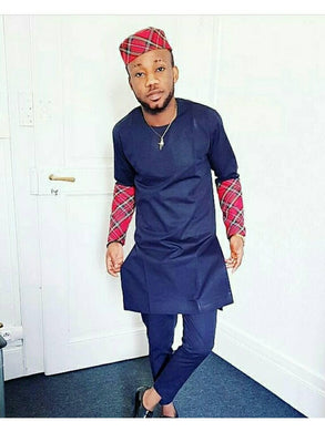African Clothing for Men| Dashiki Dress Suit| Ankara Mens  Clothing| Wedding Guest Attire|  African Groom Outfit| Groomsmen Shirt|Blue Black
