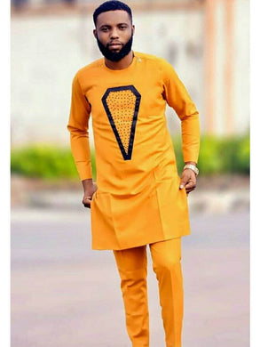 African Clothing for Men| Dashiki Dress Suit| Ankara Mens  Clothing| Wedding Guest Attire|  African Groom Outfit| Groomsmen Shirt| Sunset