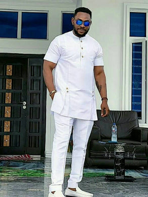 African Clothing for Men| Dashiki Dress Suit| Ankara Mens  Clothing| Wedding Guest Attire|  African Groom Outfit| Groomsmen Shirt| White