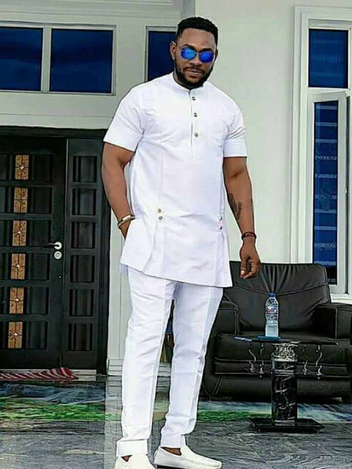 african fashion dresses nigeria mens African Suit for Men 2 Piece Set Shirt Pants Dashiki Outfits Nigerian Wedding Attire TR6 Black Small at Amazon Men's Clothing store