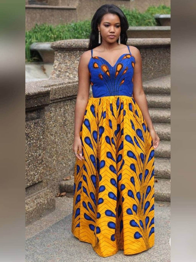 Womens African Clothing| Wedding Guest Attire| Prom| Ankara Maxi Dress| Bridesmaid Outfit| Africa Wedding| Dashiki| Kitenge| Maxi Gown