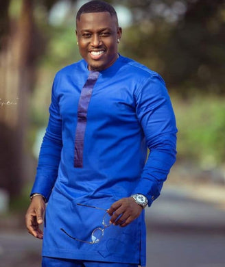 Royal Blue Men's African Dashiki Clothing for Prom, Weddings and Parties | Afro Dress Shirts and Pants | Formal