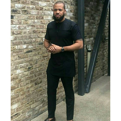 Black Formal African Clothing for Men| Dashiki Dress Suit| Ankara Mens Clothing| Wedding Guest Attire| African Groom Outfit| Groomsmen Shirt