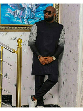 Black Men's African Wedding Suit| Nigeria Wedding Guest Dashiki Outfit| Ghana Groomsmen Clothing| Prom| Senators Formal Dress| Casual Ankara