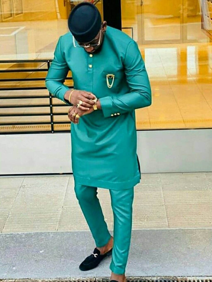 TealMen's African Wedding Suit| Nigeria Wedding Guest Dashiki Outfit| Splendor Of Africa TealMen's African Wedding Suit| Nigeria Wedding Guest Dashiki Outfit| Splendor Of Africa