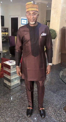 Brown Mens Clothing/ Prom Men/ African Print Clothing/ Wedding Guest Outfit/ African Groom/ Groomsmen Suit/ Ankara/ Dashiki/ Kitenge/ Caftan