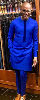 Royal Blue Mens Clothing/ Prom Men/ African Print Clothing/ Wedding Guest Outfit/ African Groom/ Groomsmen Suit/ Ankara/ Dashiki/ Kitenge