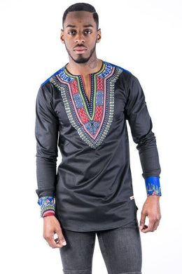 Black Dashiki Mens Clothing/ Prom Men/ African Print Clothing/ Wedding Guest Outfit/ African Groom/ Groomsmen Suit/ Ankara/ Dashiki/