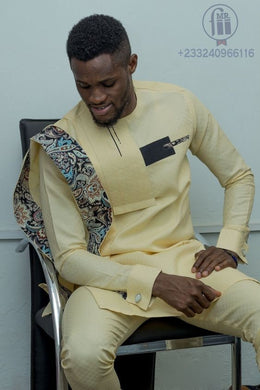 Modern African Clothing/ Sleek Mens Kaftan/ African Wedding Outfit/ African Groom Suit/ Senator Wear/ Dashiki/ Wholesale/ Blackstarshandmade