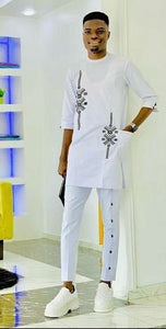 Latest African Clothing/ Embroidery Kaftan/ African Wedding Outfit/ African Groom Suit/ Senator Wear/ Dashiki/ Wholesale/ Blackstarshandmade