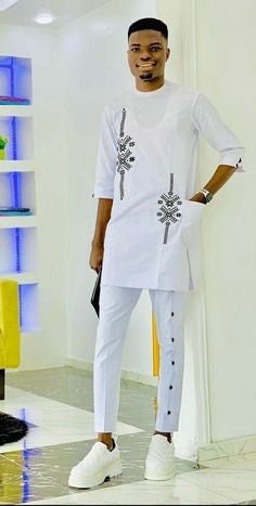 Latest African Clothing/ Embroidery Kaftan/ African Wedding Outfit/ African Groom Suit/ Senator Wear/ Dashiki/ Wholesale/ Blackstarshandmade