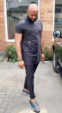 Black African Clothing/ Sleek Men's Kaftan/ African Wedding Outfit/ African Groom Suit/ Senator Wear/ Dashiki/ Wholesale/ Blackstarshandmade