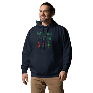 Let's paint the town red and green Christmas Unisex Hoodie