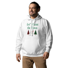Load image into Gallery viewer, Let&#39;s paint the town red and green Christmas Unisex Hoodie