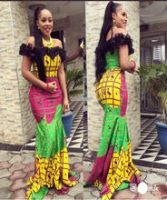 Load image into Gallery viewer, African Dashiki Mermaid Gown for Women | Ankara Long Dresses